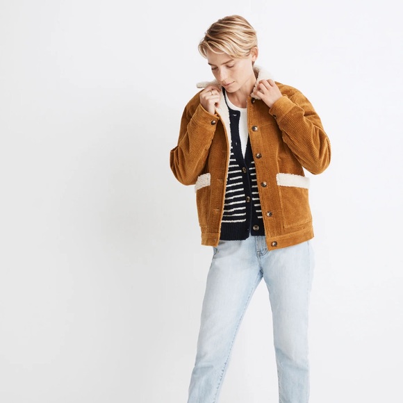 Sherpa Lined Corduroy Swing Chore Coat - Picture 3 of 7